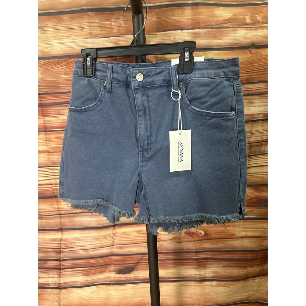 NWT 3 pair Zenana Frayed Hem Denim Short Bundle: - Picture 2 of 9